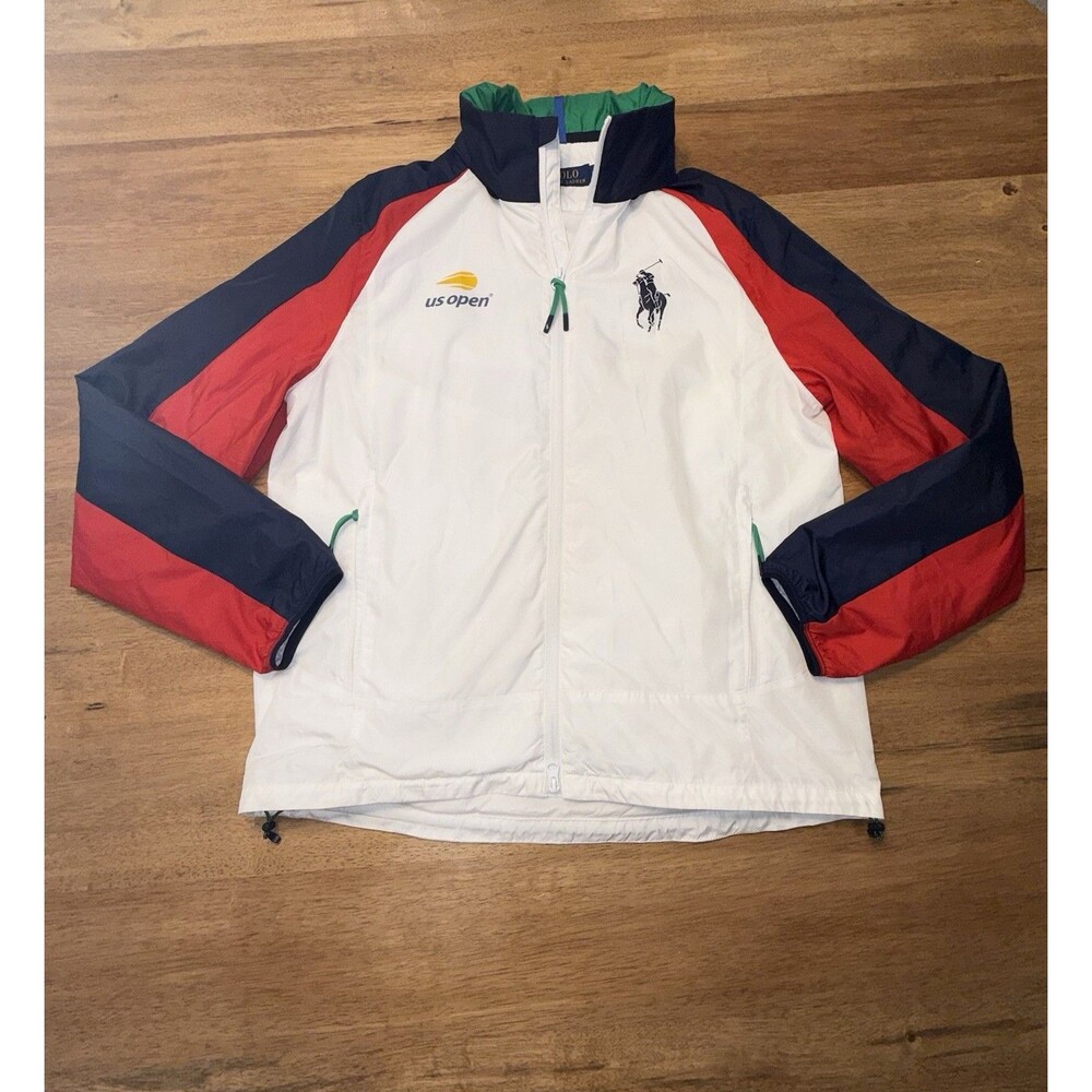 Polo Ralph Lauren US Open Umpire Hooded Jacket Medium Tennis Colorblock